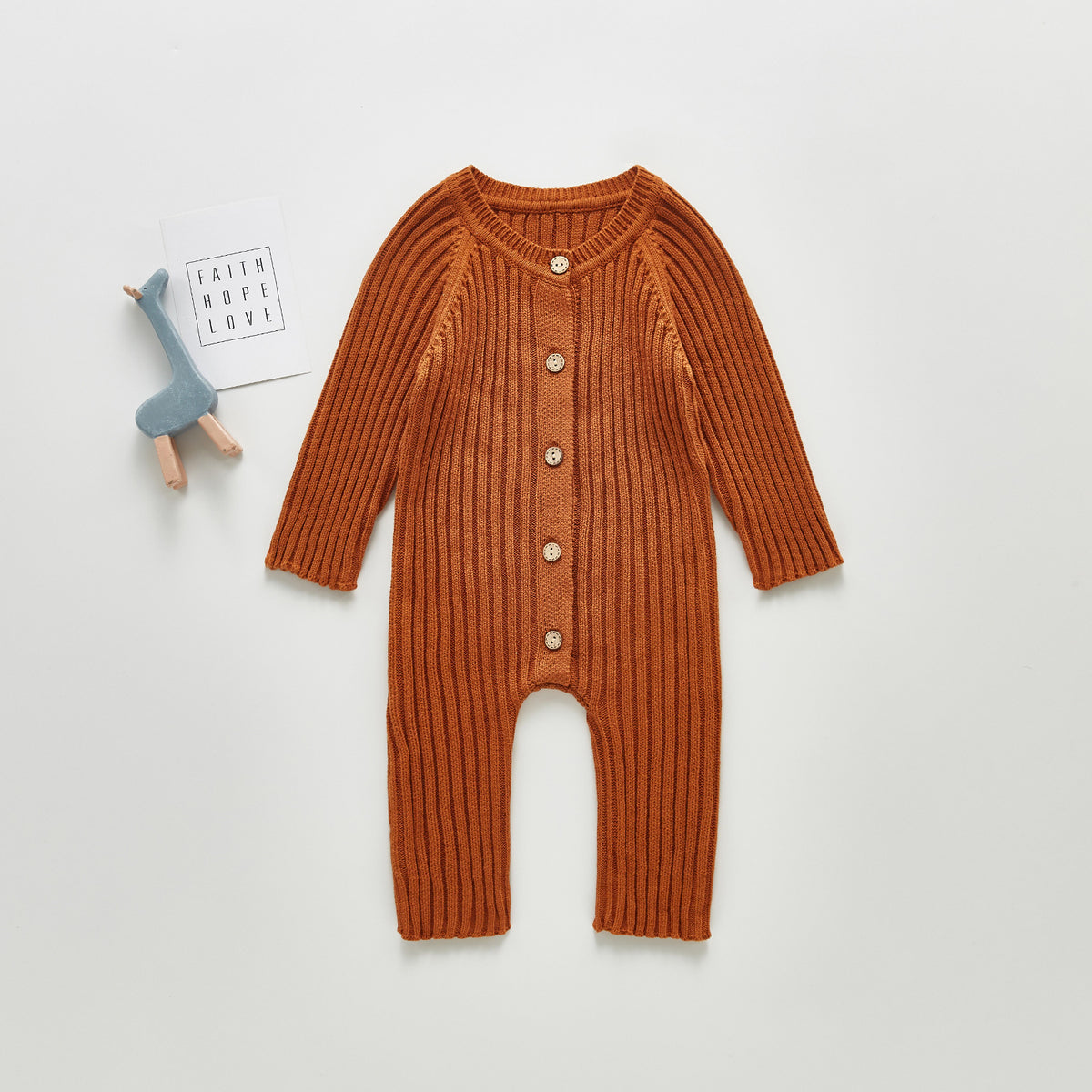 Combinaison bébé tricotée à manches longues pour printemps et automne