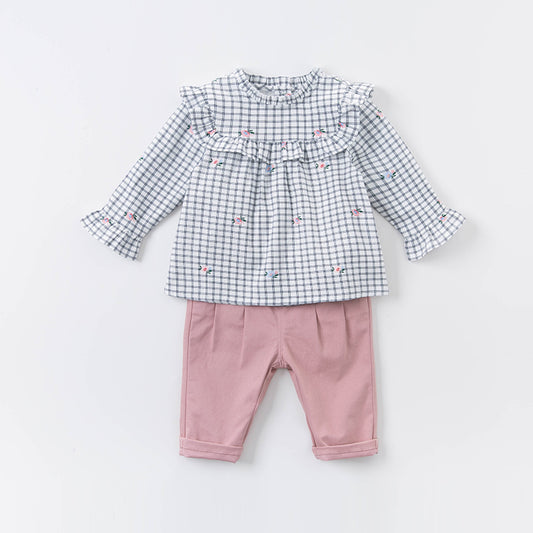 Chemise à carreaux en coton pour bébé