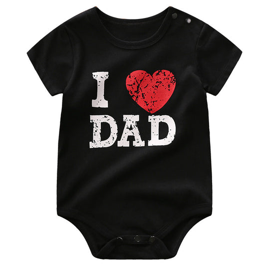 LOVE YOU DAD MOM triangle romper