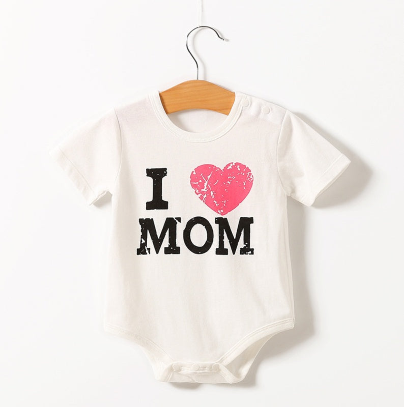 JE VOUS AIME PAPA MAMAN barboteuse triangle
