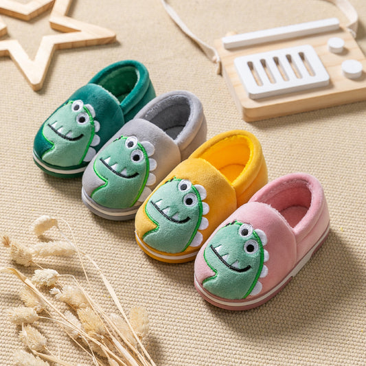 Children's Bags Heel Cartoon Dinosaur Plush Cotton Shoes