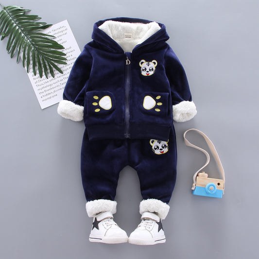 Vêtements d'hiver en peluche vison doré
