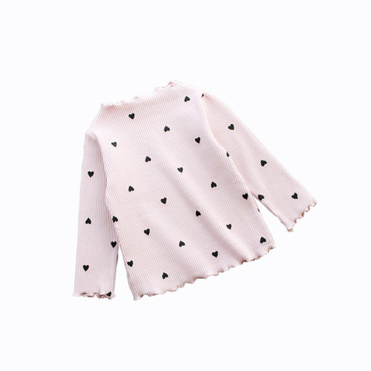 T-shirt à manches longues motif cœur pour enfants