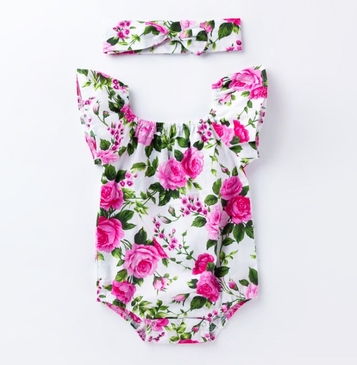 Combinaison courte à imprimé floral