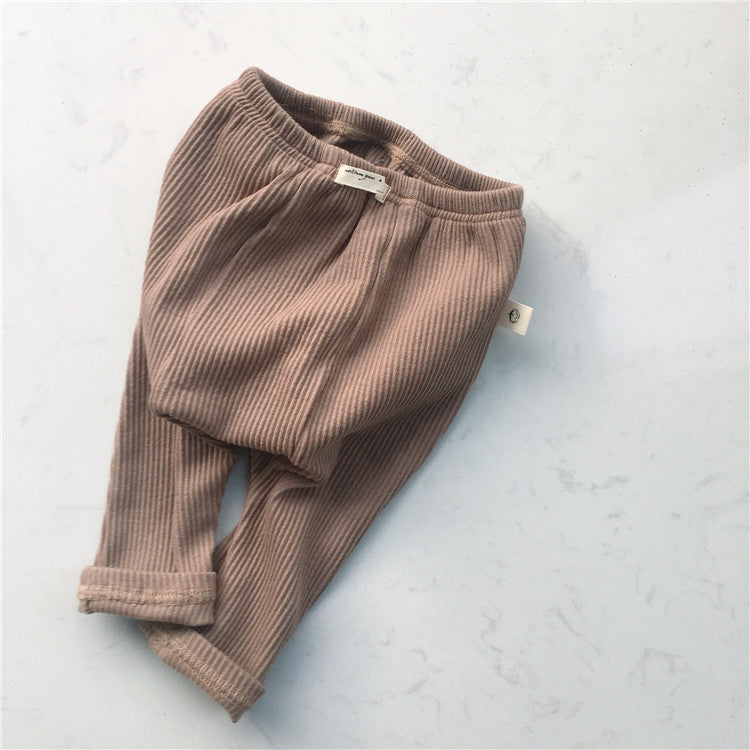 Legging Élastique Côtelé Bébé Automne Pantalon Décontracté