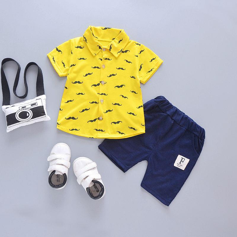 Mustache Printed Outfit Set Boys