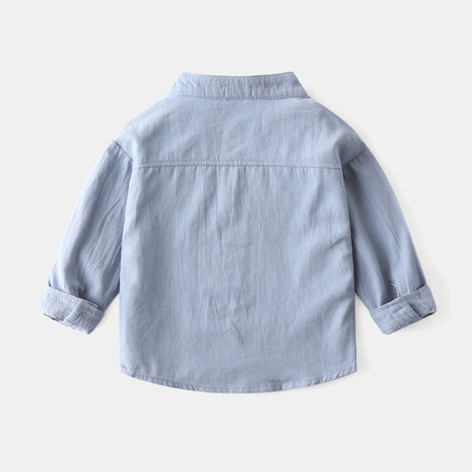 Chemise unie à col montant pour garçons