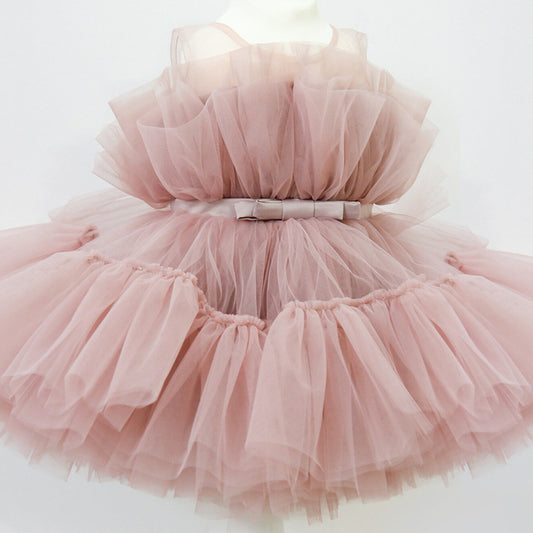Robe Enfant Gaze Moelleuse Fille Robe de Princesse