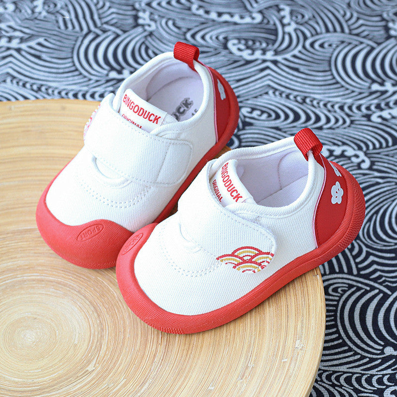 Chaussures bébé/enfant en bas âge, en tissu coton à semelle souple, pour fille