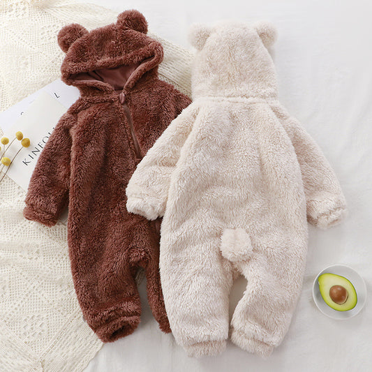 Barboteuse bébé - combinaison chaude d'hiver pour nouveau-nés, vêtements d'extérieur en peluche pour bébés