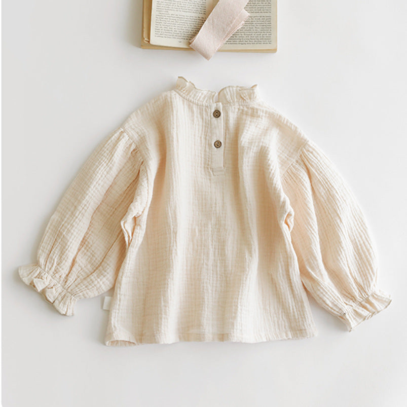Hauts plissés en coton ample pour enfants, style japonais et coréen, collection printemps