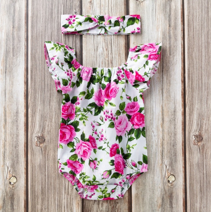 Combinaison courte à imprimé floral