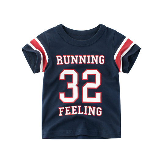 T-shirt d'été pour enfants, manches courtes, hauts à demi-manches pour garçons