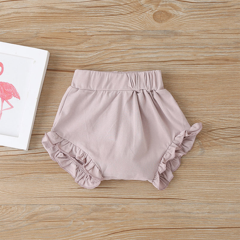 Ensemble trois pièces mode pour bébé fille : barboteuse à bretelles et short à carreaux