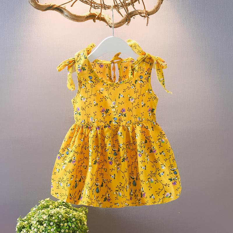 Robes d'été pour filles, jupes fleuries sans manches pour bébés, jupes pour enfants