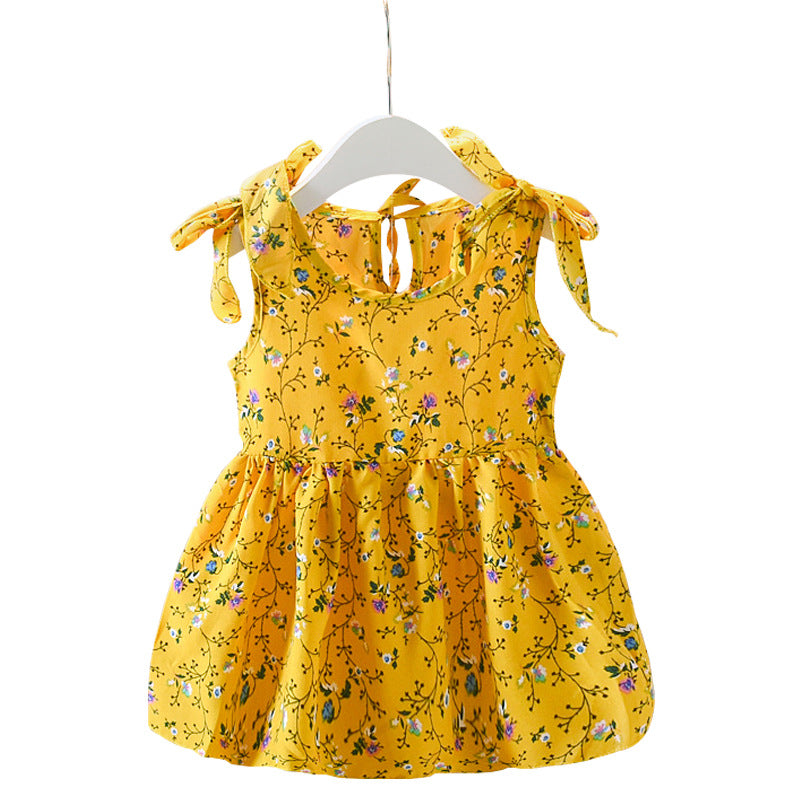 Robes d'été pour filles, jupes fleuries sans manches pour bébés, jupes pour enfants