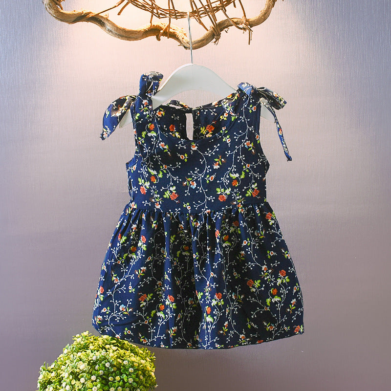 Robes d'été pour filles, jupes fleuries sans manches pour bébés, jupes pour enfants