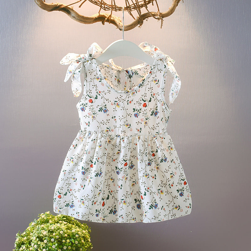 Robes d'été pour filles, jupes fleuries sans manches pour bébés, jupes pour enfants