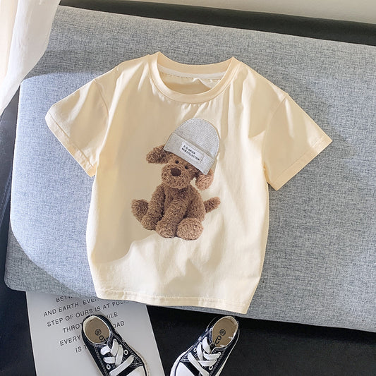 T-shirt d'été à manches courtes de dessin animé pour garçons et filles