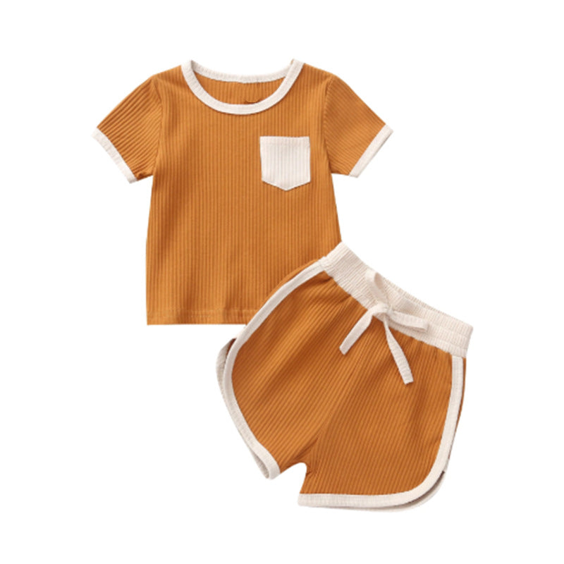 Vêtement pour enfants T-shirt à poche côtelé pour bébés et enfants