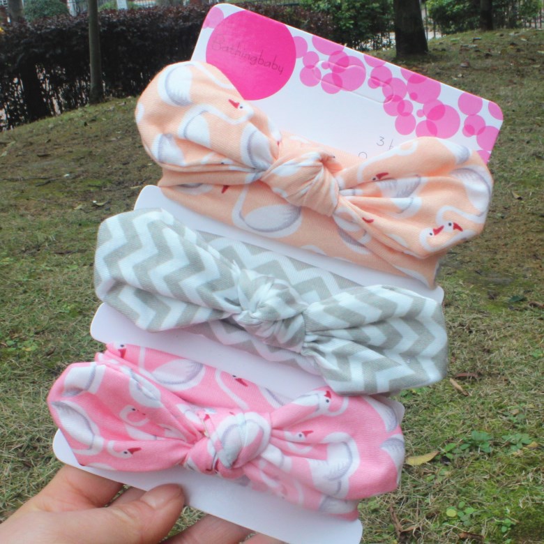 3 Pièces Bandeau Coloré pour Tout-Petits Ruban Élastique Cheveux Coton Fille Nœud Fleur