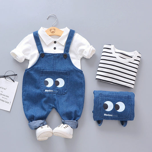 Combinaison Rayée Grands Yeux Chemise T-shirt Enfant