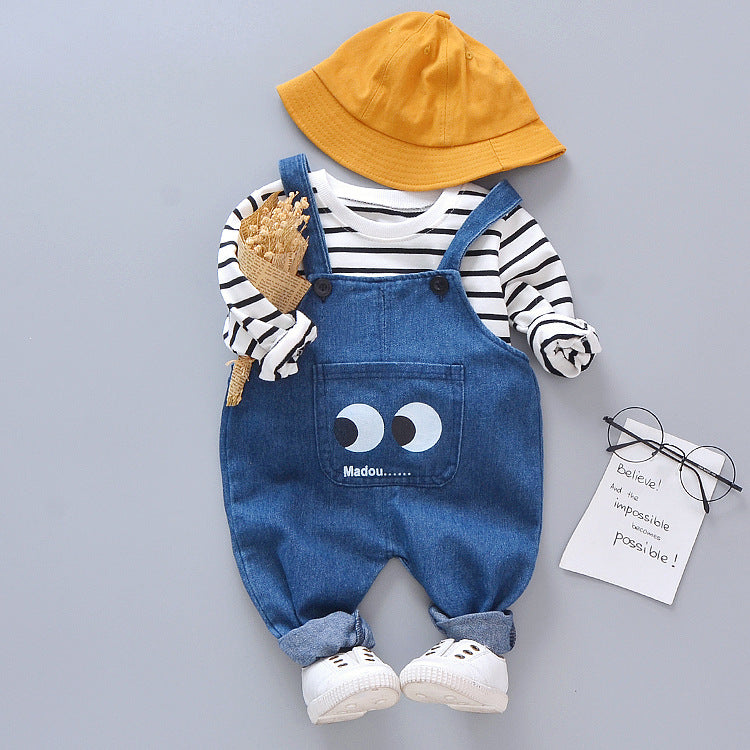 Combinaison Rayée Grands Yeux Chemise T-shirt Enfant