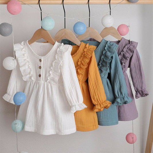 Robe Printemps Bébé Fille 1-3 Ans Avec Volants