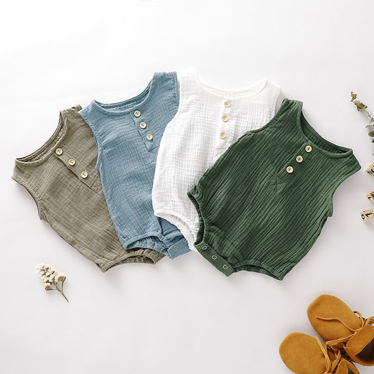Ins Hot Style Boys And Girls Bubble Cotton Sleeveless Bag Fart Clothes