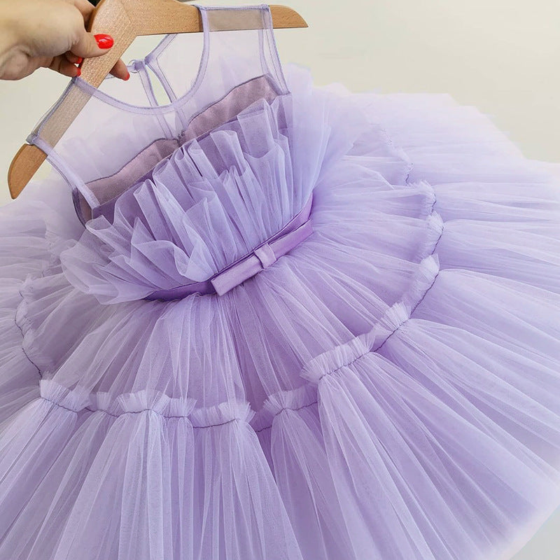 Robe Enfant Gaze Moelleuse Fille Robe de Princesse