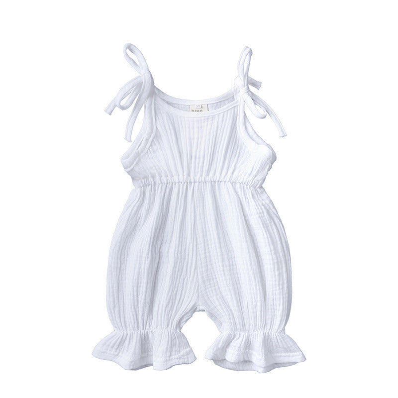 New Arrivals Toddler Baby Girls Sleeveless Solid Romper Jumpsuit Outfit