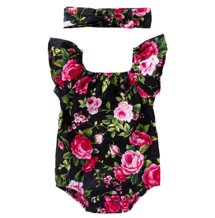 Combinaison courte à imprimé floral