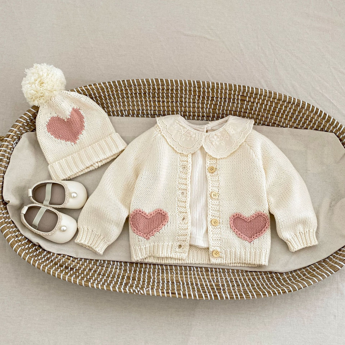 Cardigan à la Mode Bonnet Doux Bébé Amour Enfants Pull Vêtements