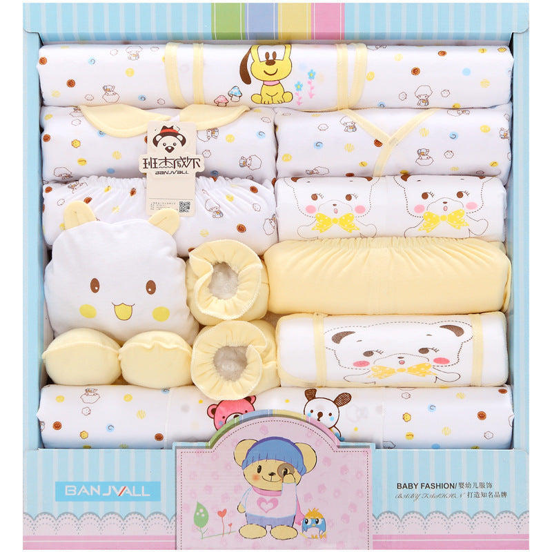 Lot de 18 vêtements de bébé en coton pour nouveau-né – Cadeau de naissance – Sous-vêtements et accessoires