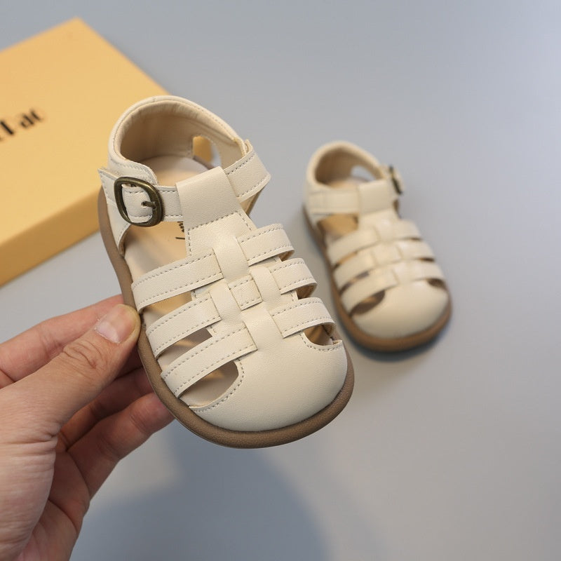 Chaussures à bout fermé pour filles Chaussures pour tout-petits Chaussures romaines creuses tressées