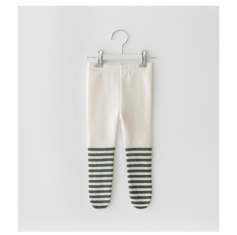 Collants rayés cousus