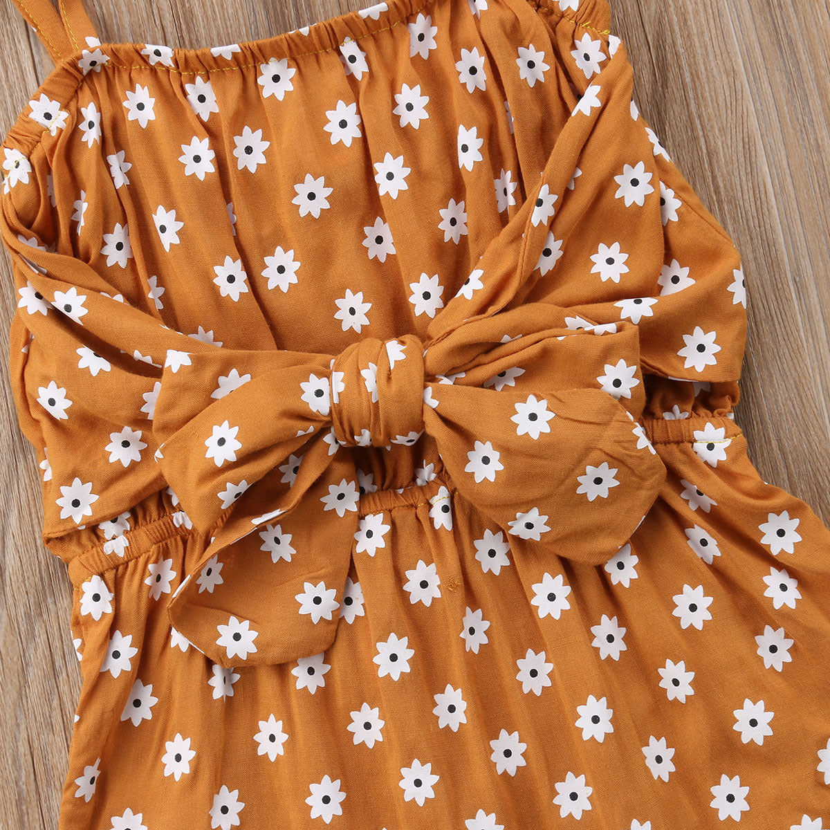 Summer Newborn Baby Girl Strap Bowknot Floral Polka Dot Outfits Sunsuit