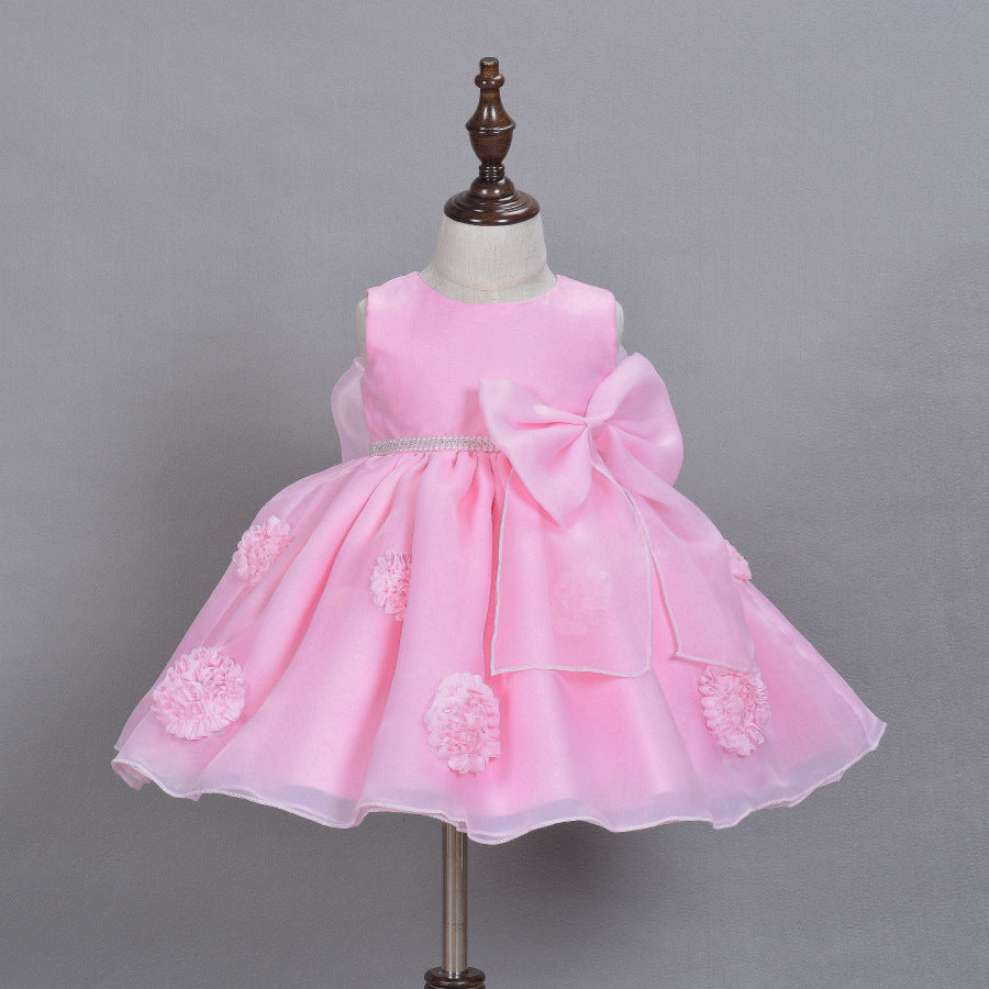 Spring & Summer Baby Girl Princess Dress | Pink Floral Flower Girl Dress