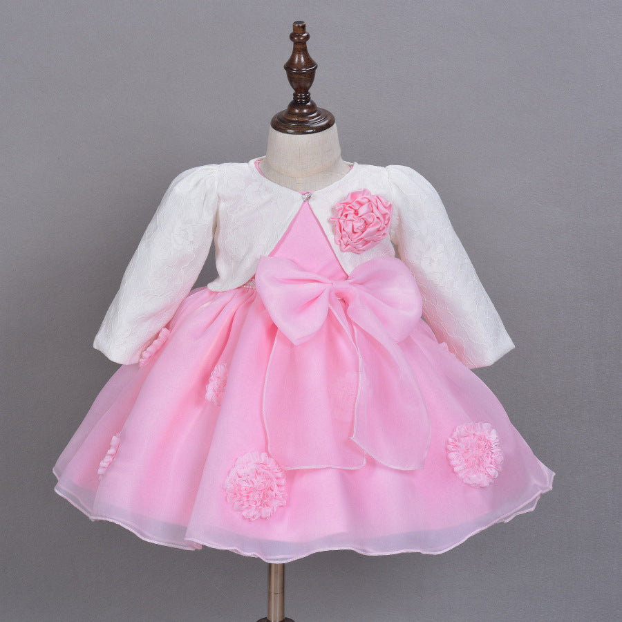 Spring & Summer Baby Girl Princess Dress | Pink Floral Flower Girl Dress