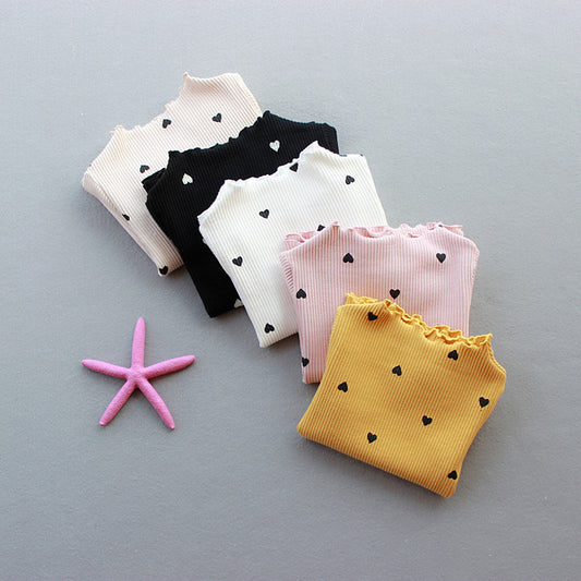 T-shirt à manches longues motif cœur pour enfants