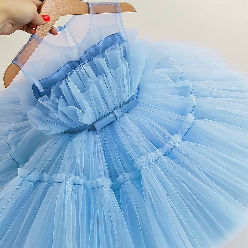 Robe Enfant Gaze Moelleuse Fille Robe de Princesse