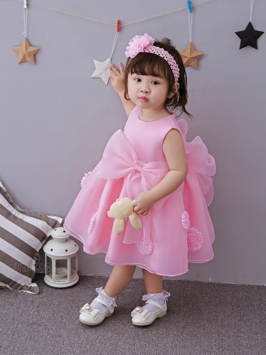 Spring & Summer Baby Girl Princess Dress | Pink Floral Flower Girl Dress