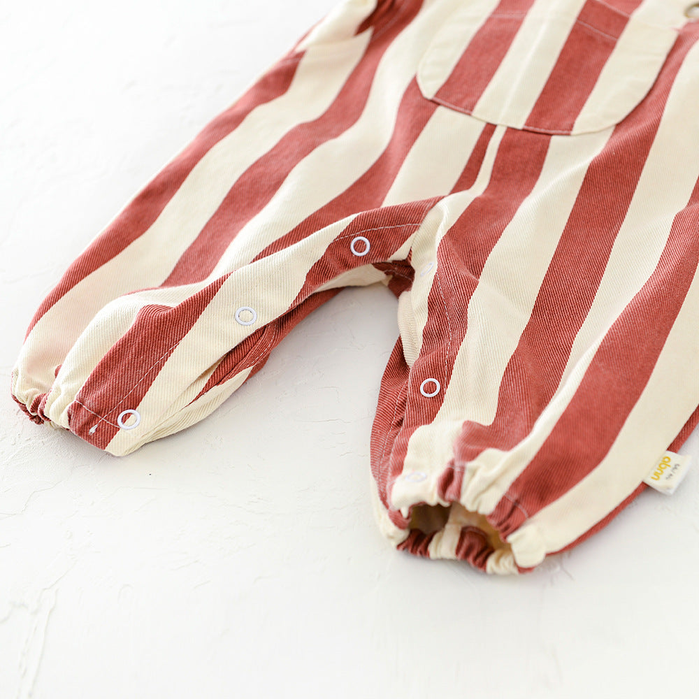 Baby Striped Letter Bibs With Adjustable Shoulder Straps