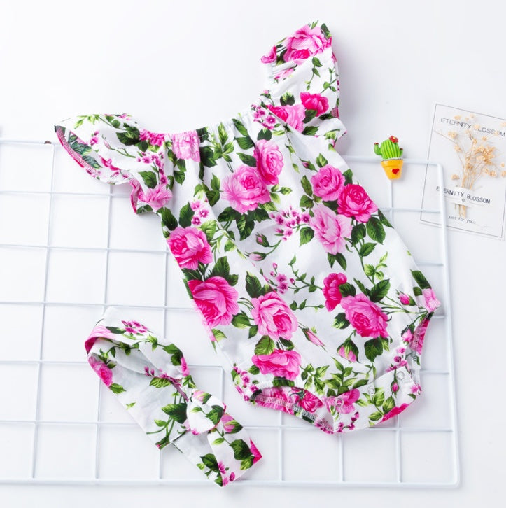 Combinaison courte à imprimé floral