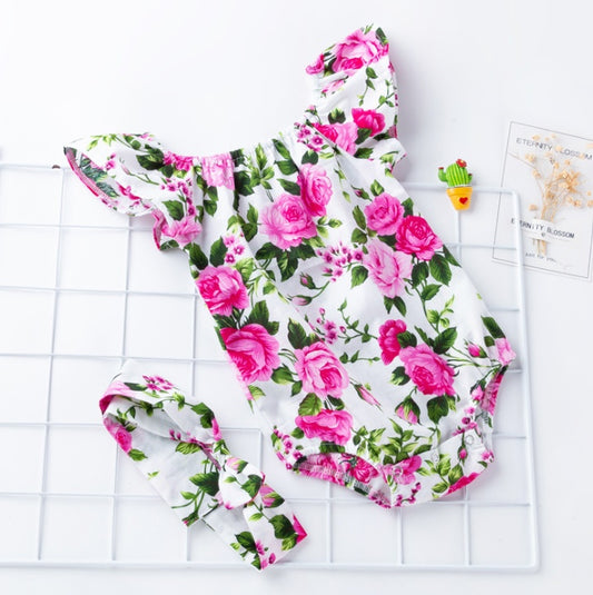 Combinaison courte à imprimé floral