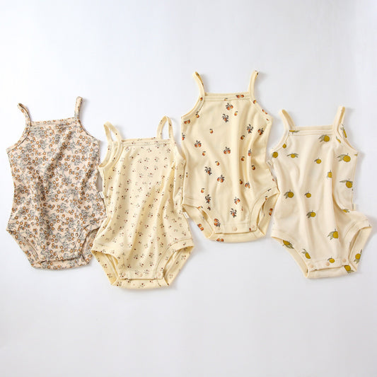 Grenouillère imprimée en coton style Ins d'été pour bébé