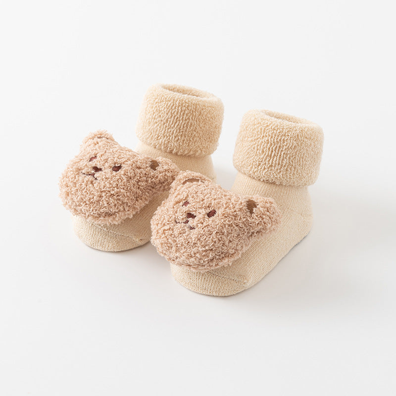 Chaussettes Bébé Épaisses en Éponge et Velours Mi-mollet Antidérapantes