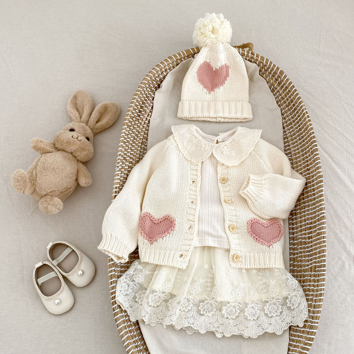 Cardigan à la Mode Bonnet Doux Bébé Amour Enfants Pull Vêtements