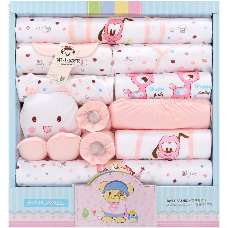 Lot de 18 vêtements de bébé en coton pour nouveau-né – Cadeau de naissance – Sous-vêtements et accessoires