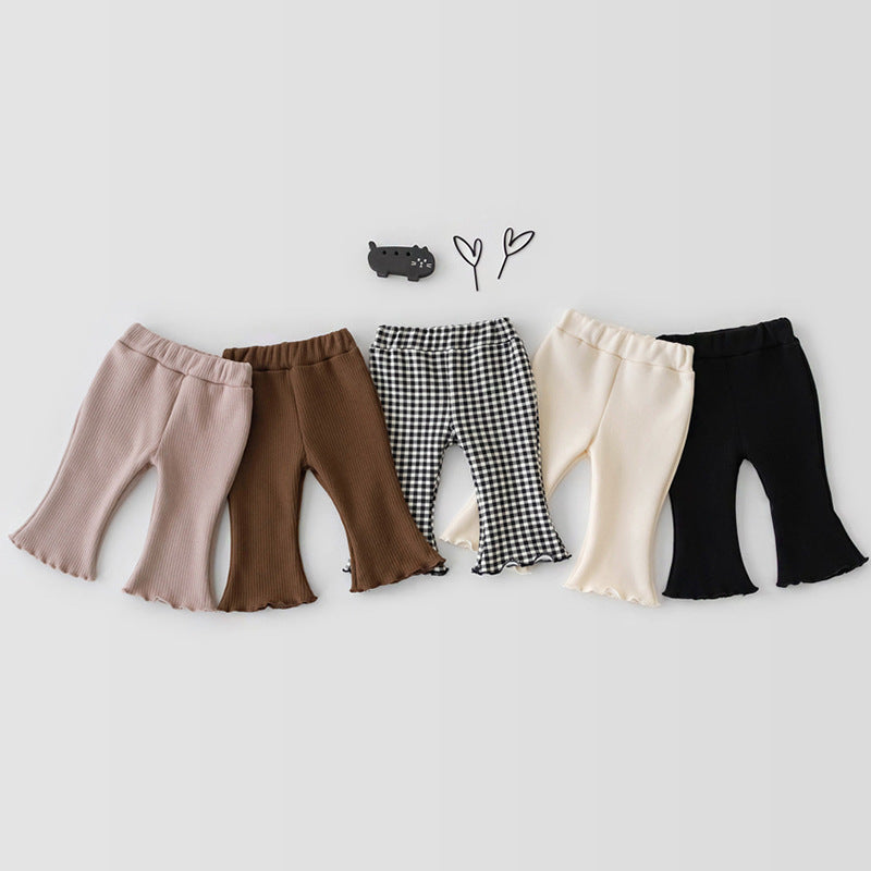 Vêtements pour enfants Pantalon évasé à carreaux pour femme